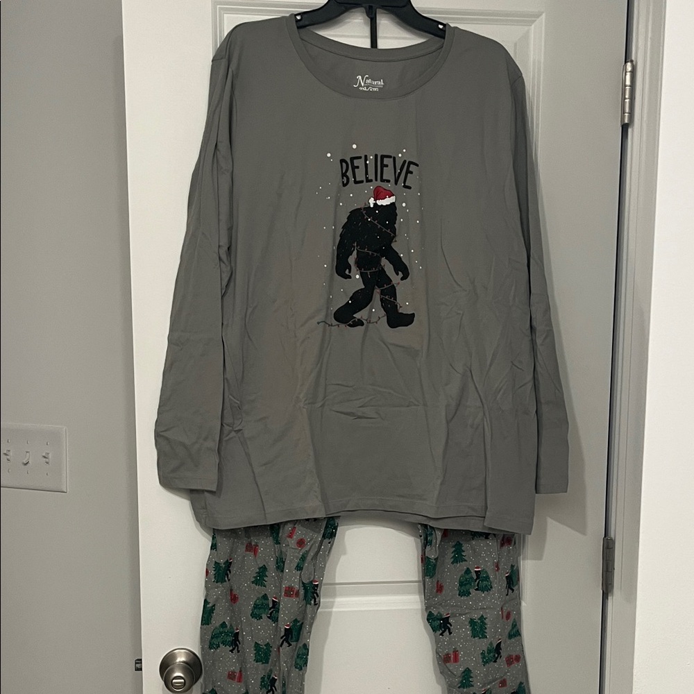 Natural Reflections Gray Pajama Set with Bigfoot Design